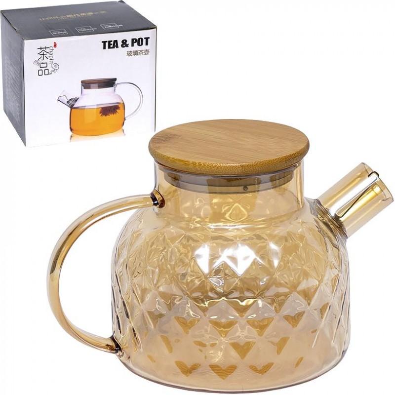 Заварочный чайник стеклянный 1000 мл Бронзовый (CH-1000) - фото 2 Заварочный чайник стеклянный 1000 мл Бронзовый (CH-1000) - фото 2