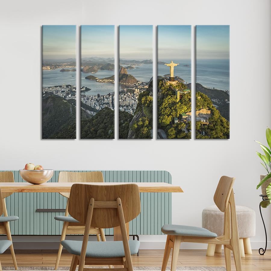 Модульная картина из 5 частей Прекрасный вид на статую Христа в Рио 155x95 см (466-51)