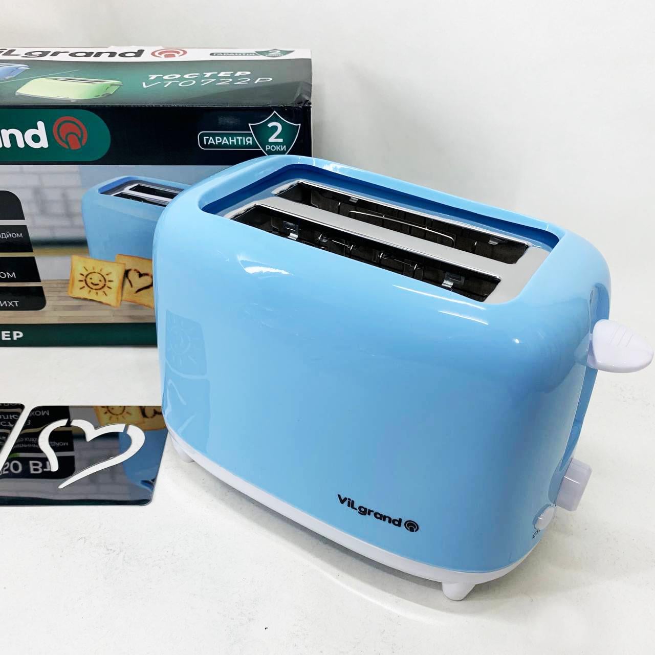 Тостер VILGRAND VT0722P Блакитний (13349459)