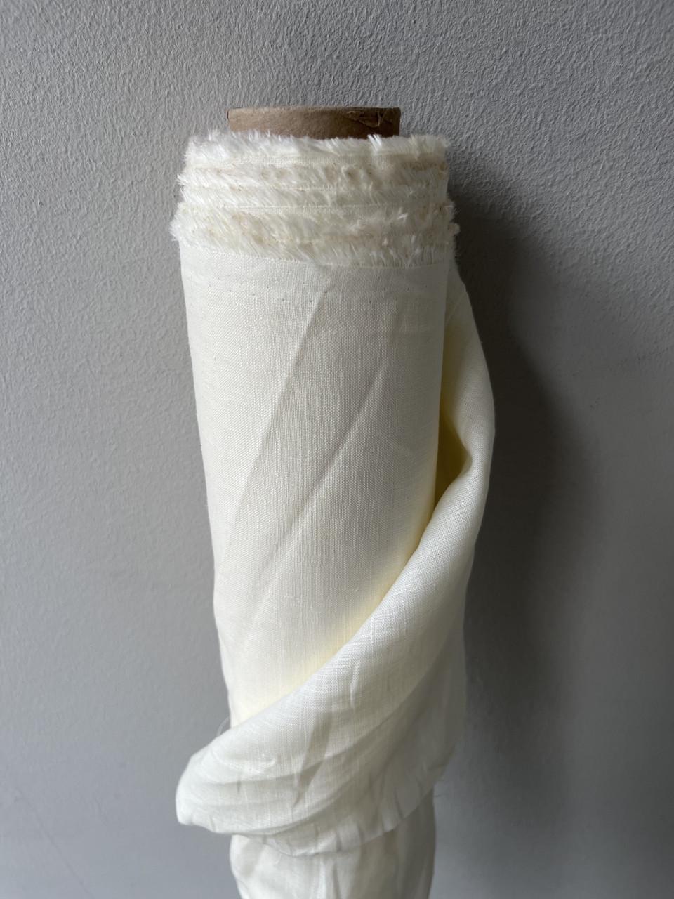 Ткань рубашечно-платьевая LINEN PLUS LINET-1403 100% лен 143 см Молочный - фото 2