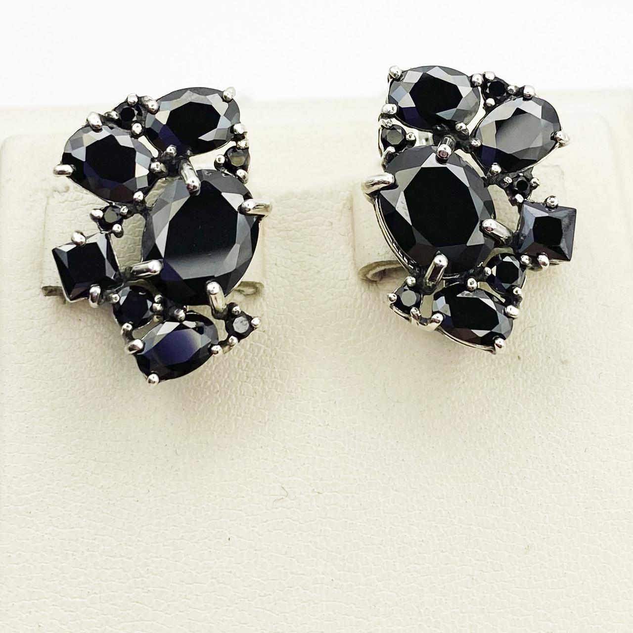 Серьги серебряные с фианитом Алиготе 8,55 г (1863980744)