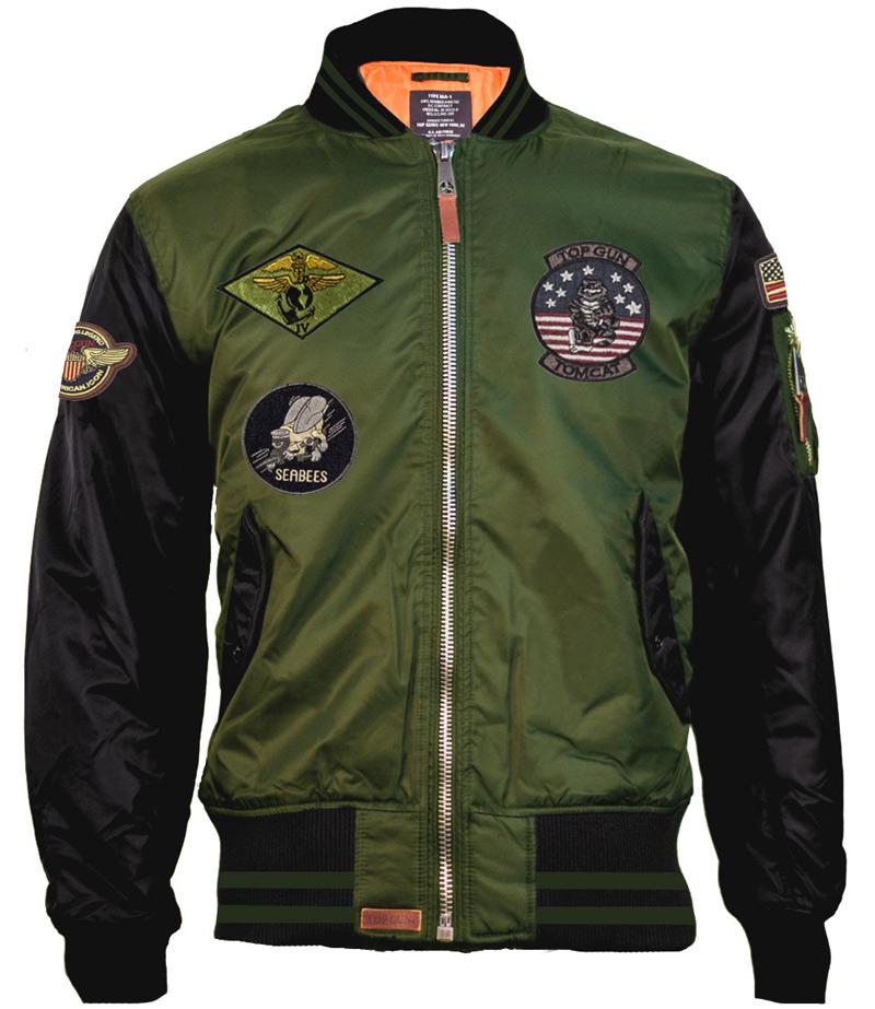 Бомбер Top Gun MA-1 Color Block Bomber Jacket L Olive/Black (TGJ1649OBL) - фото 1