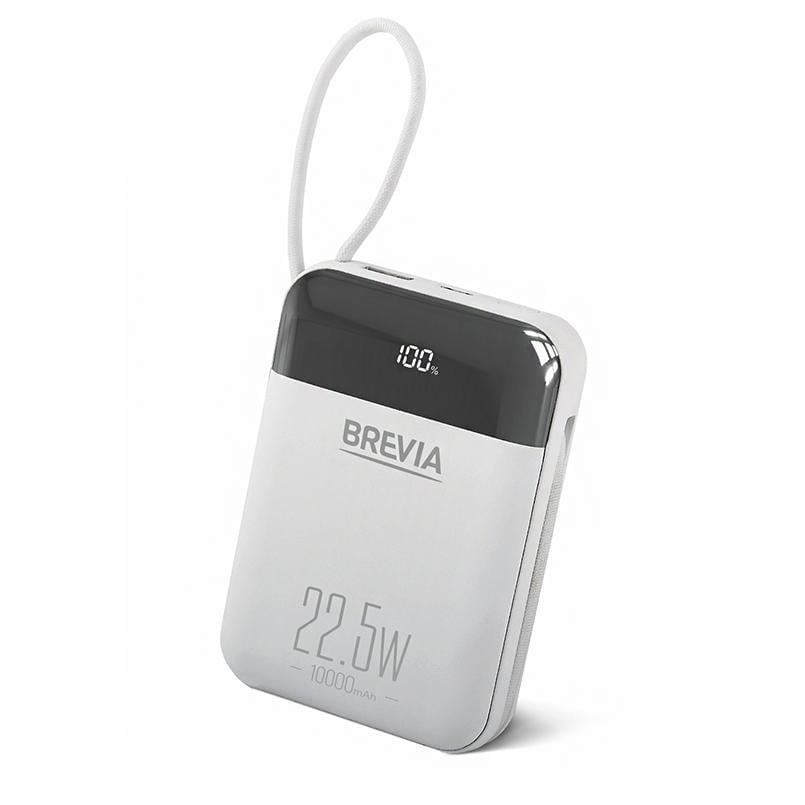 Повербанк Brevia 10000 mAh 22,5W Type-C/Lightning Cable Li-Pol LCD (45122)