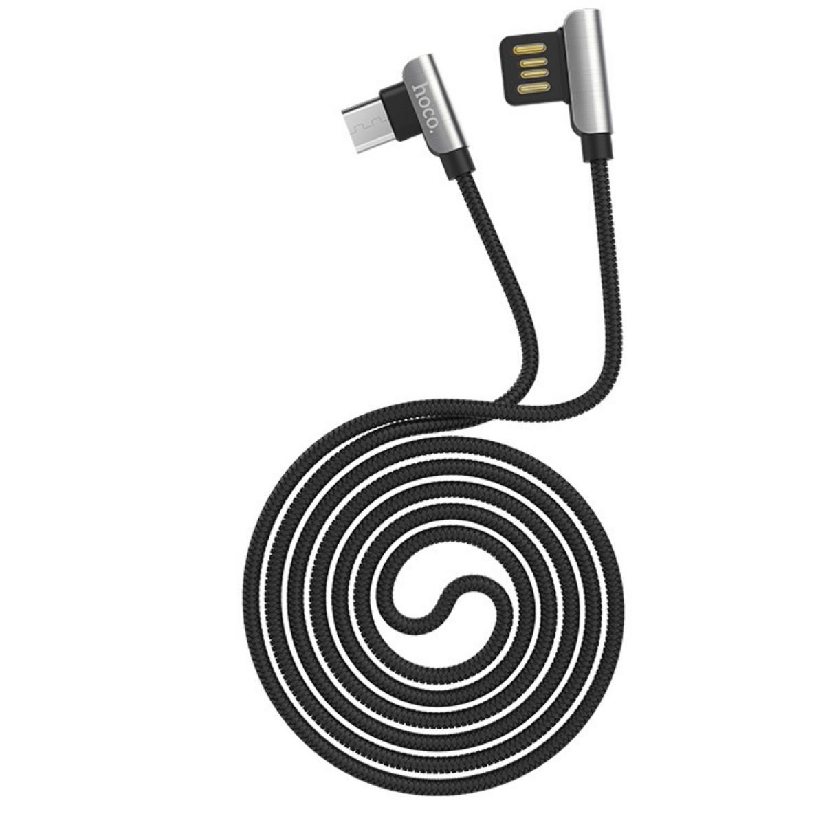 Кабель Hoco U42 exquisite steel Micro charging data cable Black