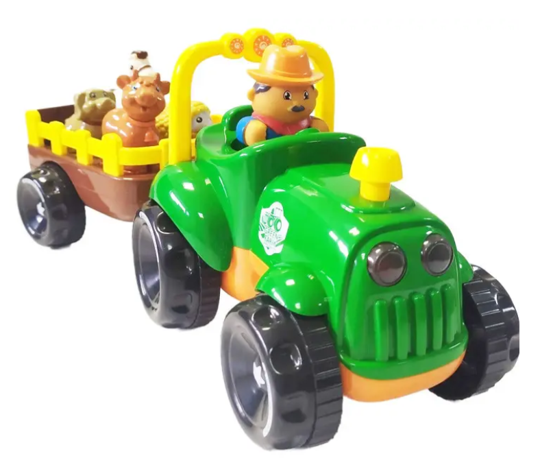 Детский музыкальный трактор Limo Toy М5572 с прицепом на украинском языке Зеленый (1425790012)