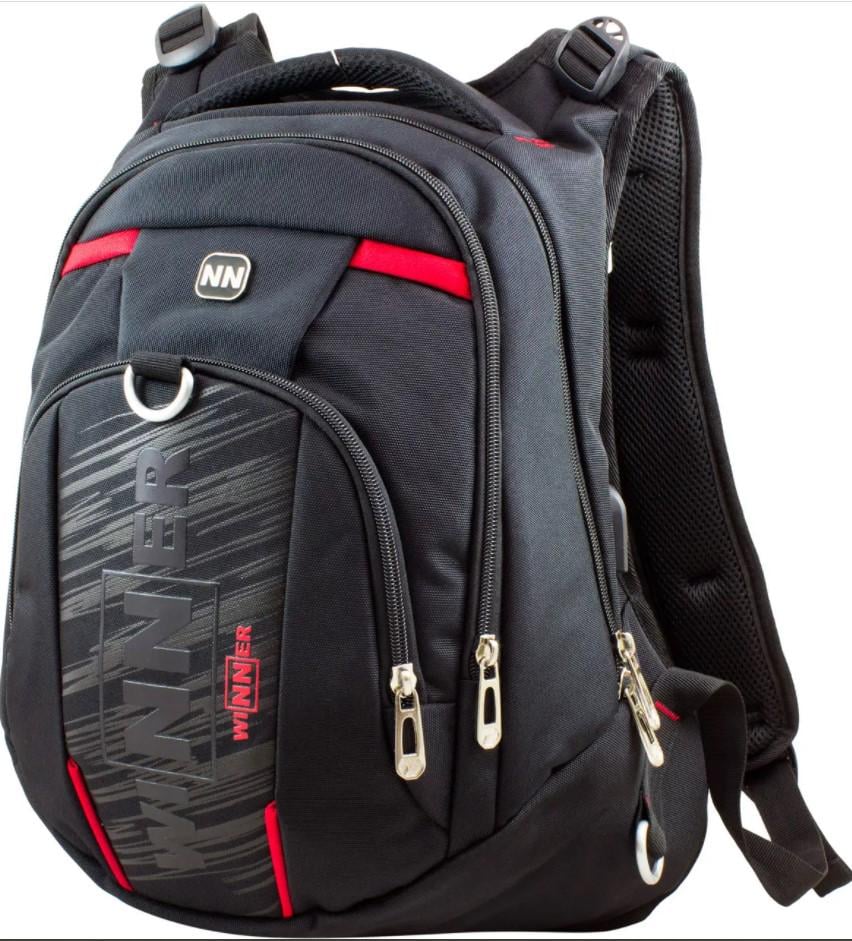 Рюкзак Winner Stile 34х15,5х42 см Черный/Красный (8806-4)