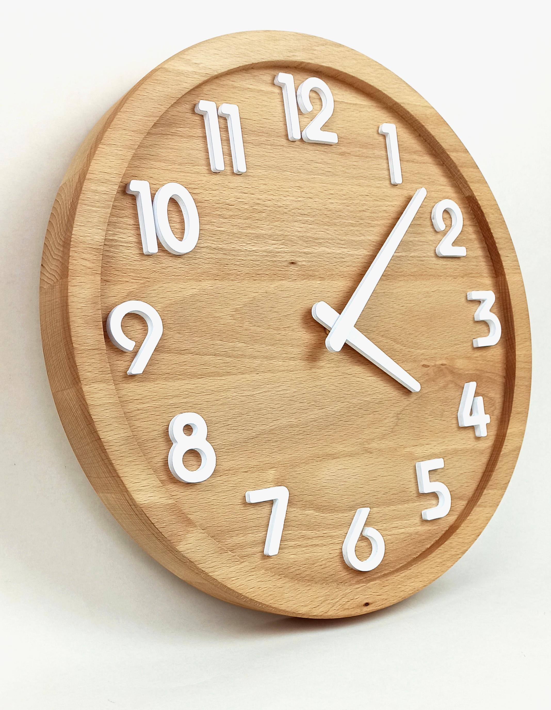 Часы настенные из натурального дерева Wooden круглые с подставкой 31 см (01005)
