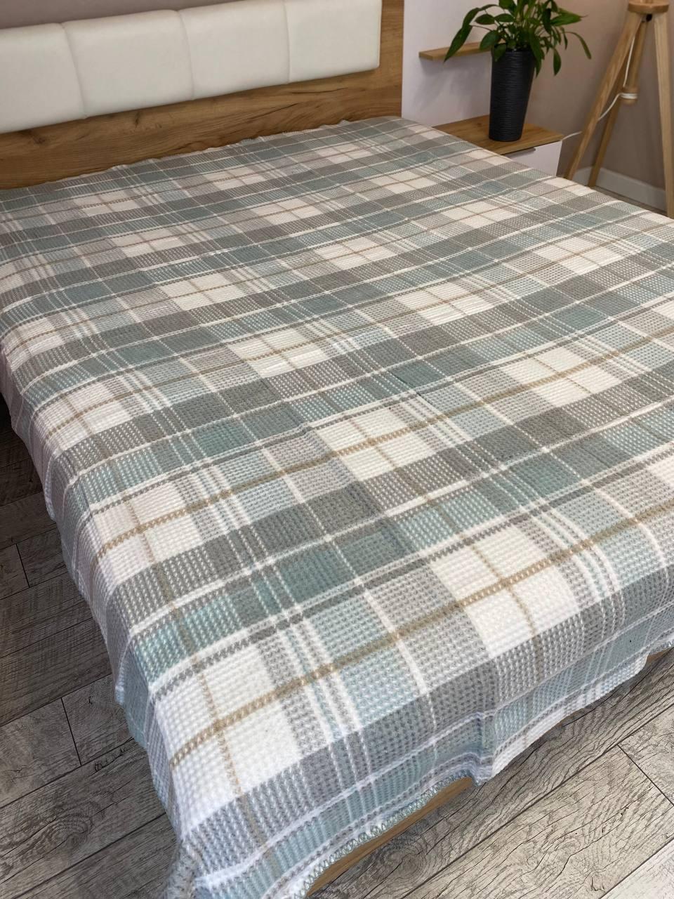 Плед Aksu хлопковое в клетку 180х220 см Серый (Д-Aksu-001-03) Плед Aksu хлопковое в клетку 180х220 см Серый (Д-Aksu-001-03)