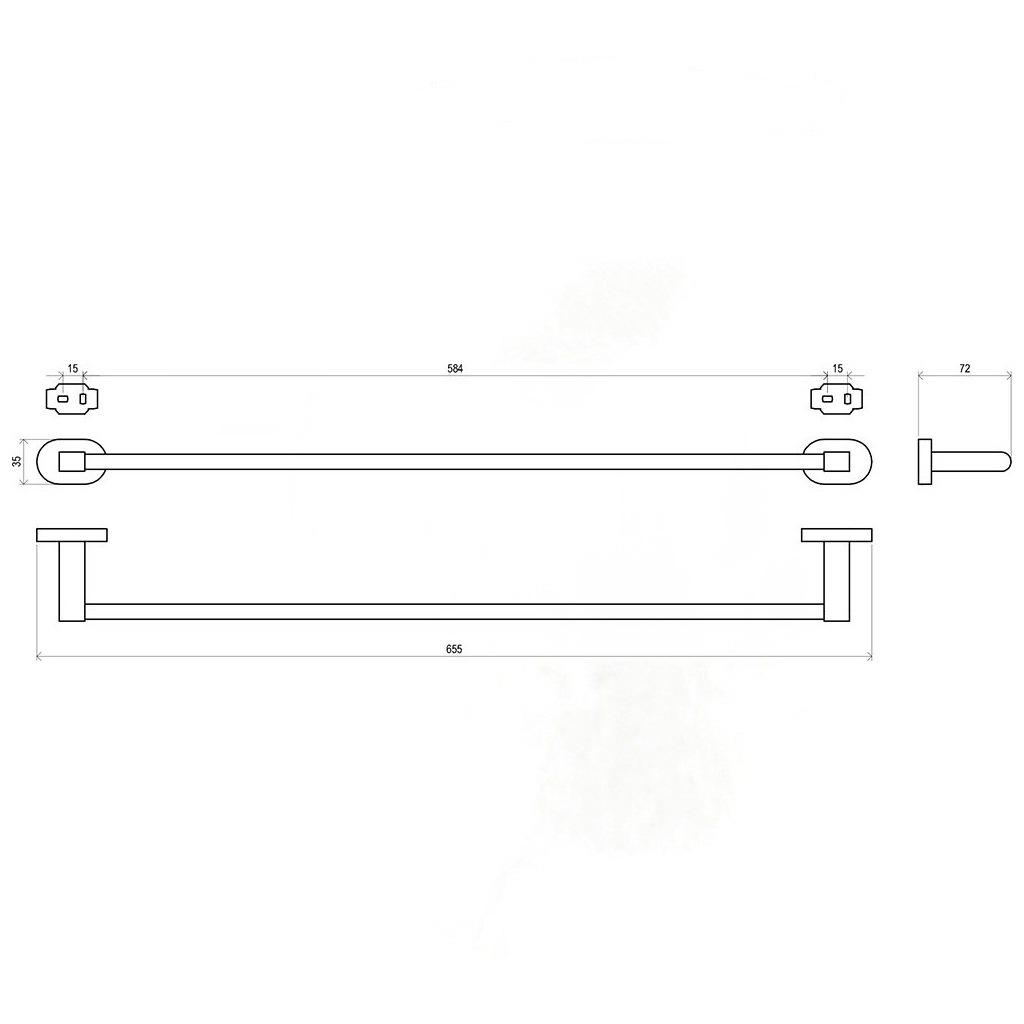 Тримач для рушників Ravak X07P192 одинарний Хром (90424) - фото 2