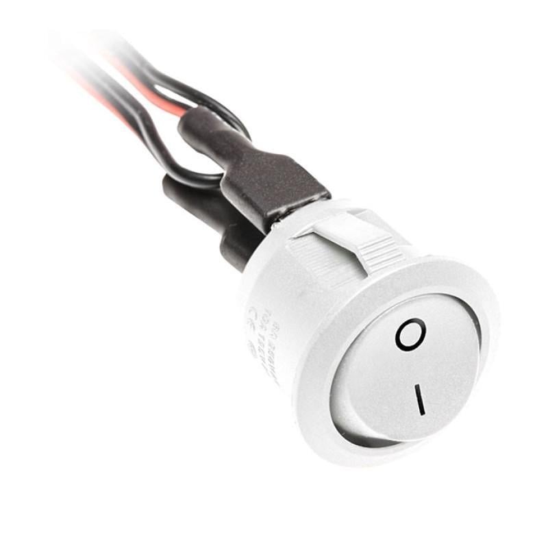 Выключатель клавишный круглый GTV 12V DC max 36W Белый (00000035844)