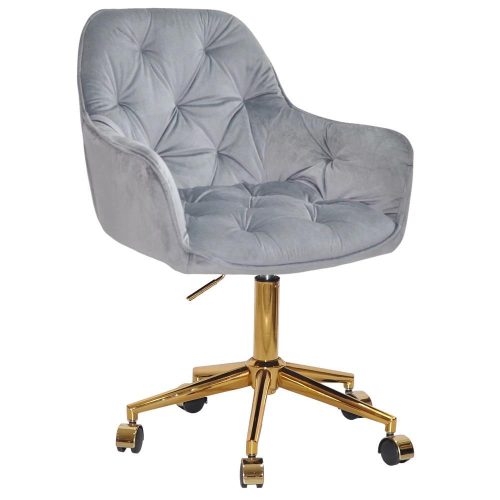 Стул LEROY OFFICE MODERN GOLD PH-601 бархат Серый (898737)