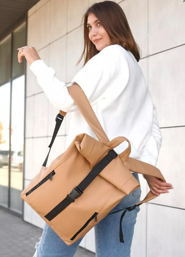 Рюкзак женский Sambag RollTop One Бежевый (24208026) - фото 3 Рюкзак женский Sambag RollTop One Бежевый (24208026) - фото 3