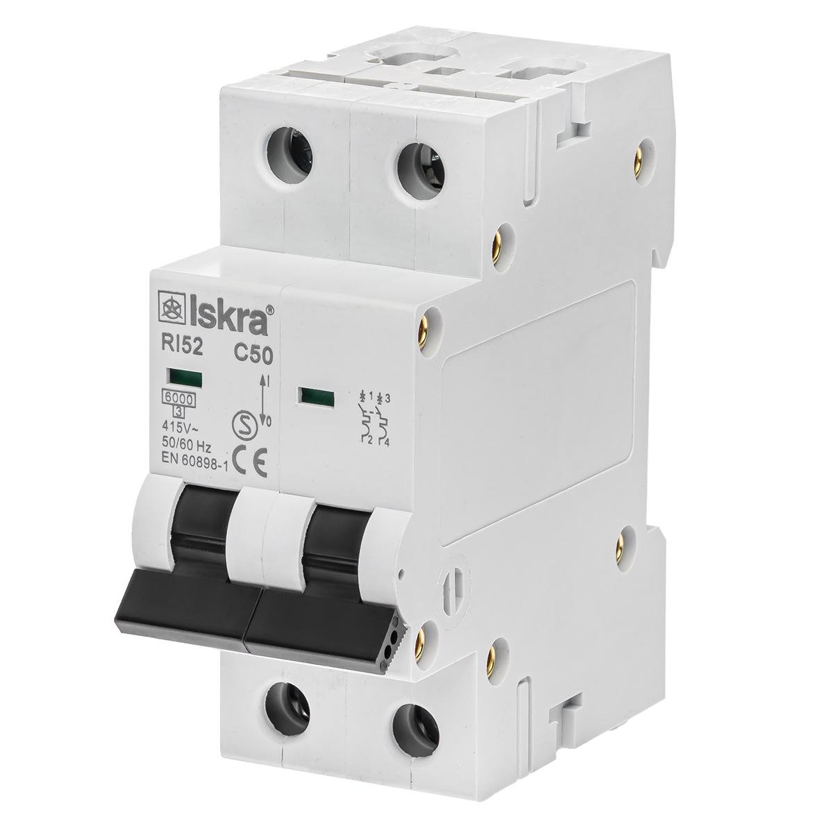 Автоматический выключатель 50A 2P 6kА C ISKRA RI52C50A (786091125000)