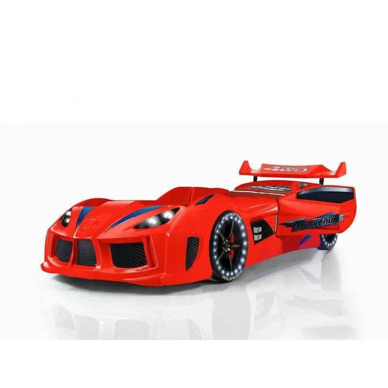 Кровать-машина Super Car Musvenus с подсветкой и звуковыми эффектами/пульт ДУ Красный