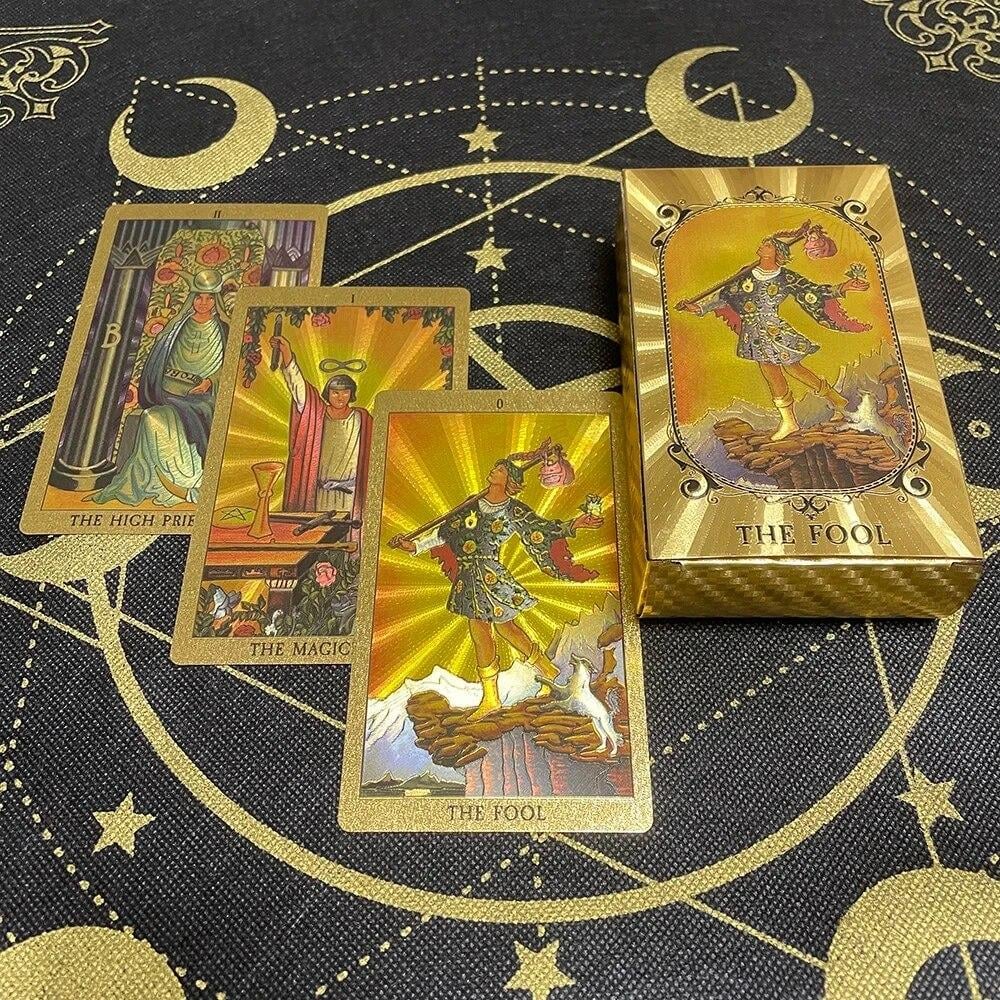 Карти ТАРО Вейта в коробці із золотої фольги Gold Foil Tarot Deck in Box Gold Sun (2321923432)
