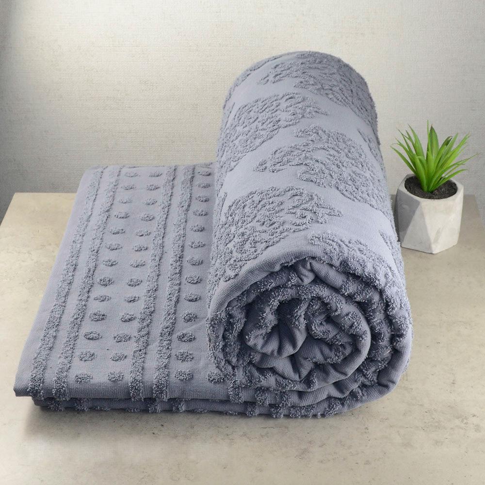 Покривало жакардове махрове GM Textile 200x220 см Сірий