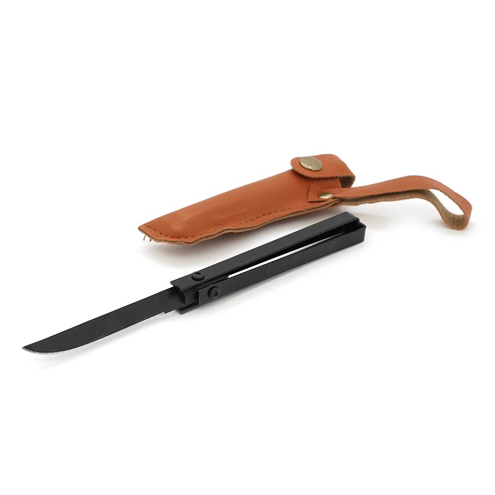 Нож складной с чехлом 85x10 мм Черный (YUT_V10315)