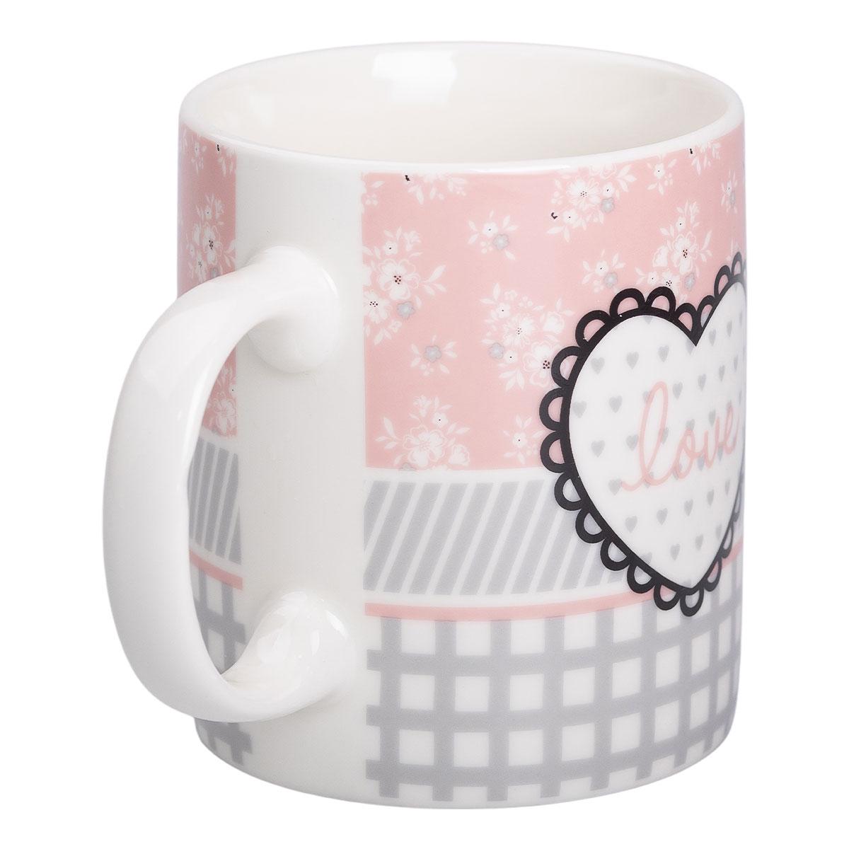 Чашка керамическая Light House для кофе и чая 400 мл Серый с розовым (LG-20150) - фото 2