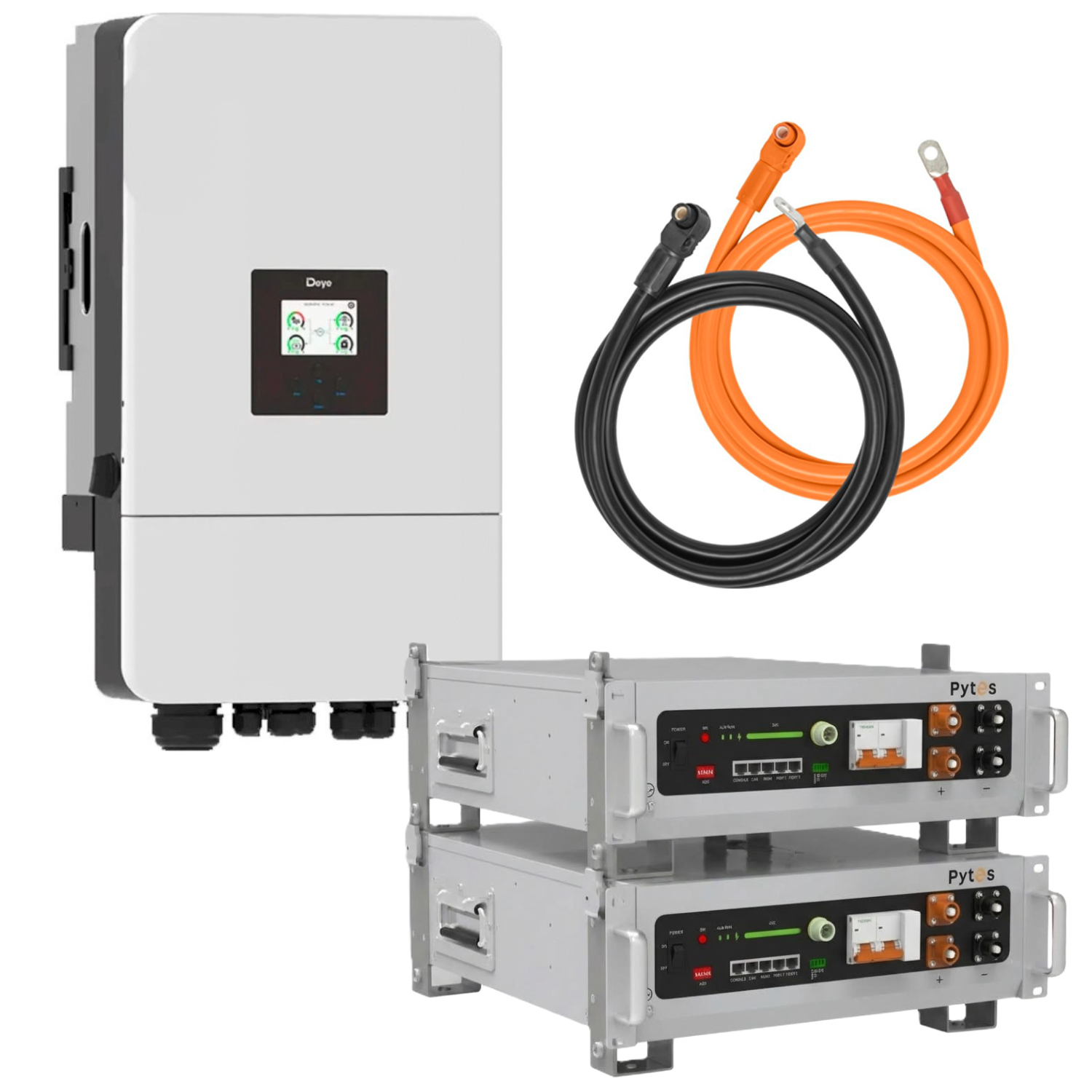 Комплект автономного энергоснабжения Deye SUN-12K-SG05LP3-EU 12 кВт и Pytes V5°α Plus H+ 2 шт. 5,12 кВт/год LiFePO4