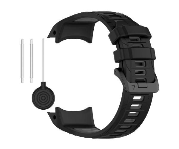 Ремешок Sport Silicone Dual Color для Garmin Enduro 2/3/Tactix 7/Instinct 3 со шпилькой 50 мм 26 мм Черно-серый