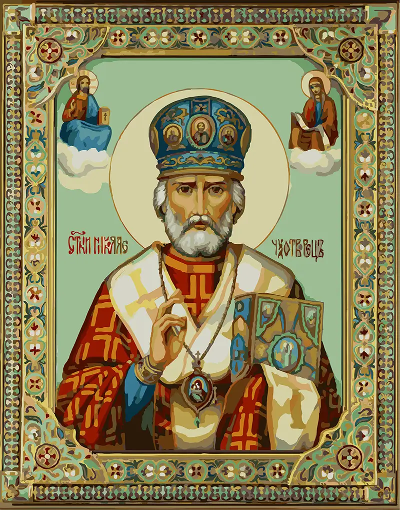 Картина по номерам Brushme Икона Николай Чудотворец 40x50 см (BRM9790)