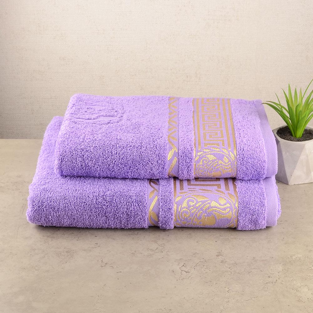Комплект махровых полотенец GM Textile Caesar 50х90/70х140 см Лавандовый