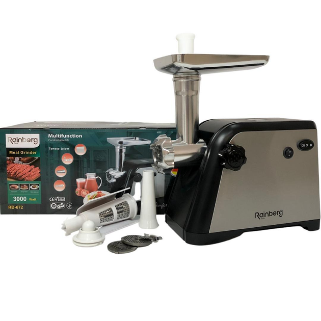 Електром'ясорубка Rainberg RB-672 з реверсом 3000 Вт (ML-04858)
