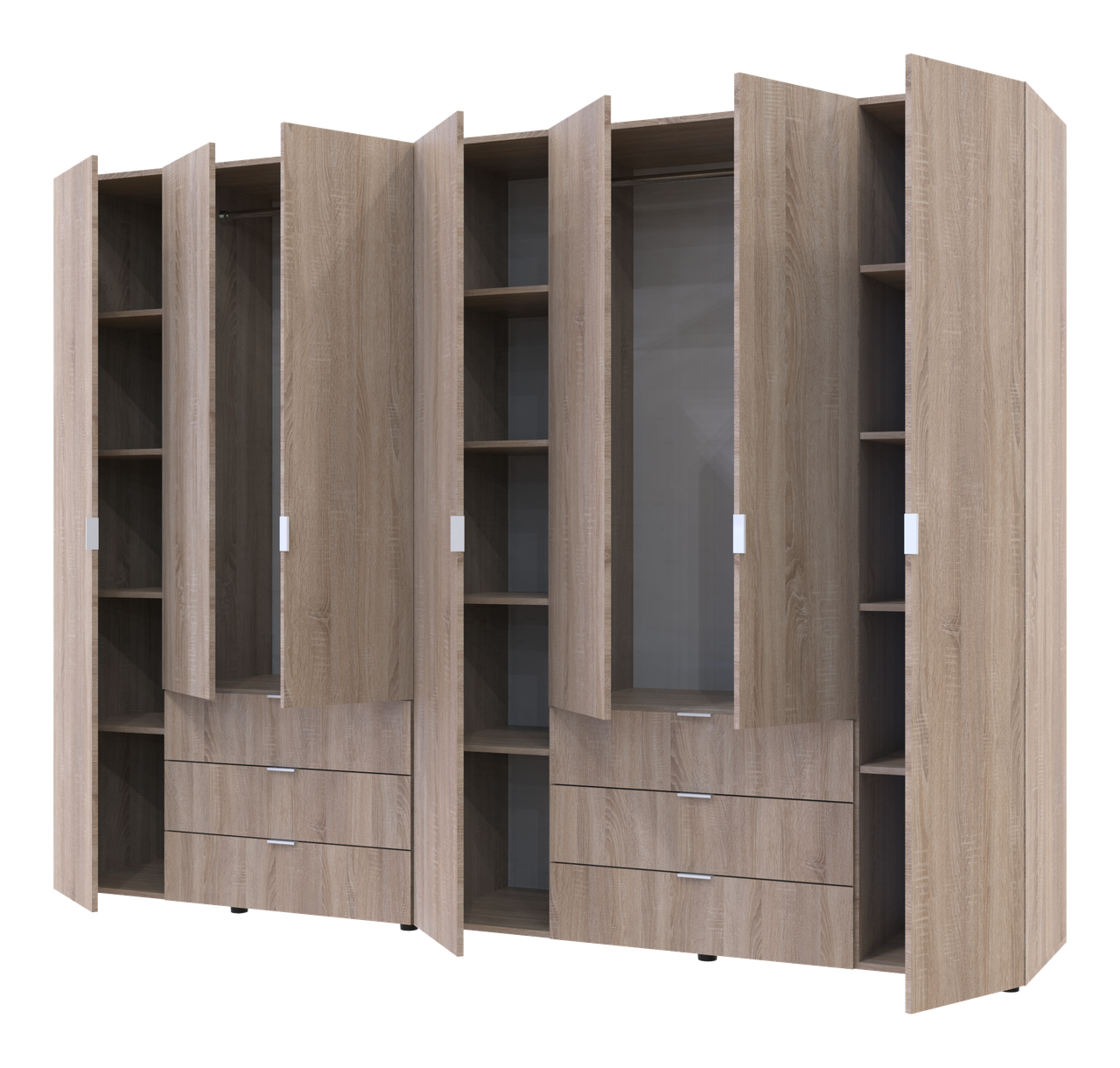 Шкаф для одежды Doros Гелар 2 шт. 271,2х49,5х203,4 см Сонома - фото 2 Шкаф для одежды Doros Гелар 2 шт. 271,2х49,5х203,4 см Сонома - фото 2