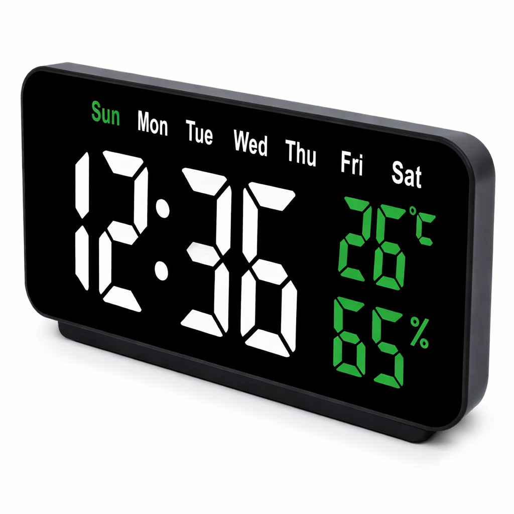 Настольные цифровые часы VST-912Y-6: USB температура/влажность 12/24 (31576133)