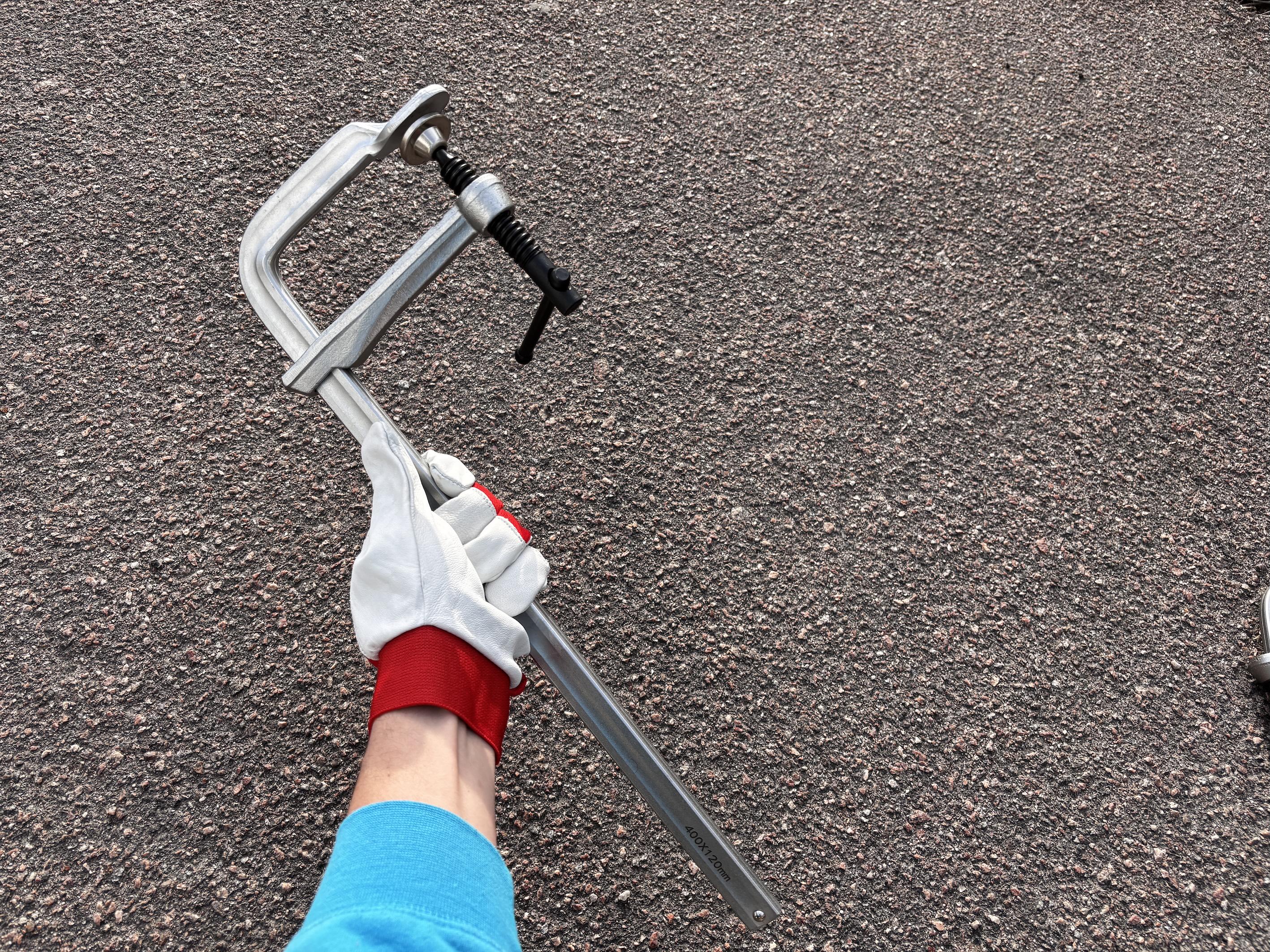 Струбцина F-образная винтовая цельнометаллическая для фиксации дерева и металла 400х120 мм - фото 5