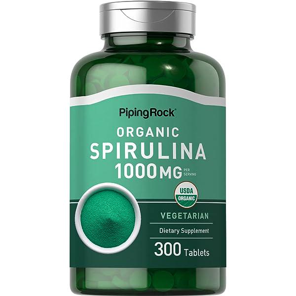 Спирулина Piping Rock Spirulina 1000 mg per serving 300 Vegetarian tablets