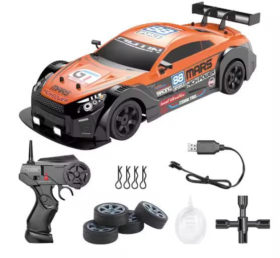 Машинка для дрифта Nissan GT-R RC Race 4WD большая гоночная с паром и LED подсветкой 28 см