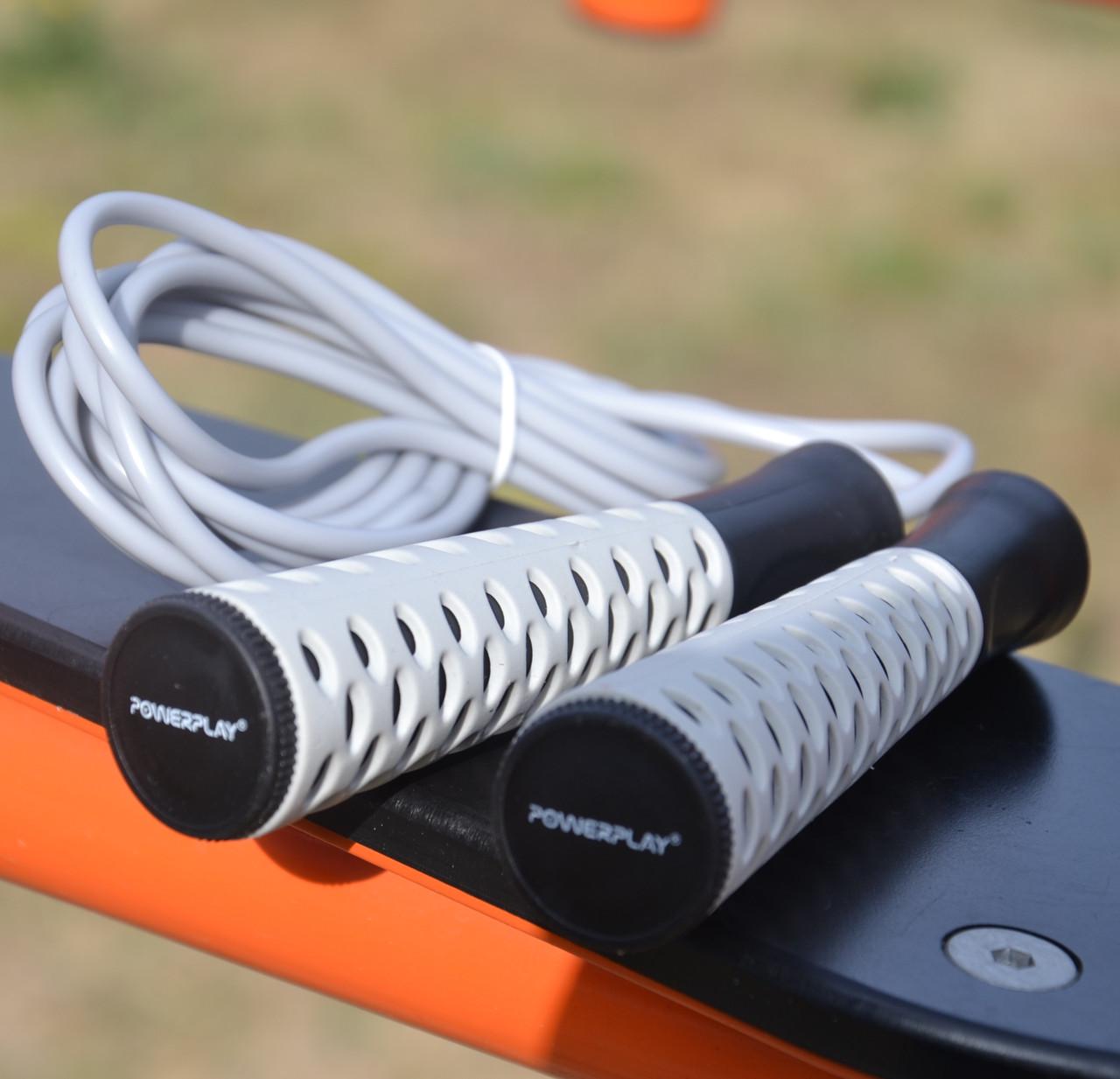 Скакалка PowerPlay 4206 Jump Rope PRO+ 2,75 м Серый/Черный - фото 8