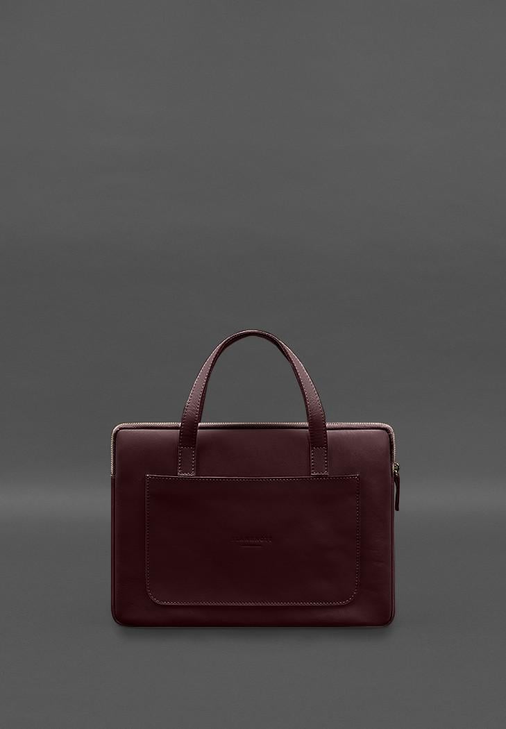 Чехол кожаный с ручками для ноутбука 13" Бордовый (A-028253) - фото 6 Чехол кожаный с ручками для ноутбука 13" Бордовый (A-028253) - фото 6