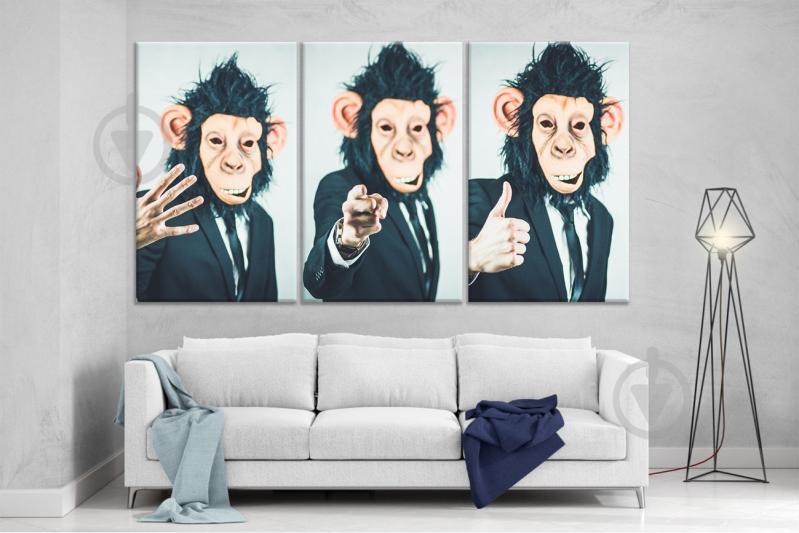 Модульна картина на полотні ProfART XL130 із трьох частин 167 x 99 см Monkey Man (hub_kDaA23955)