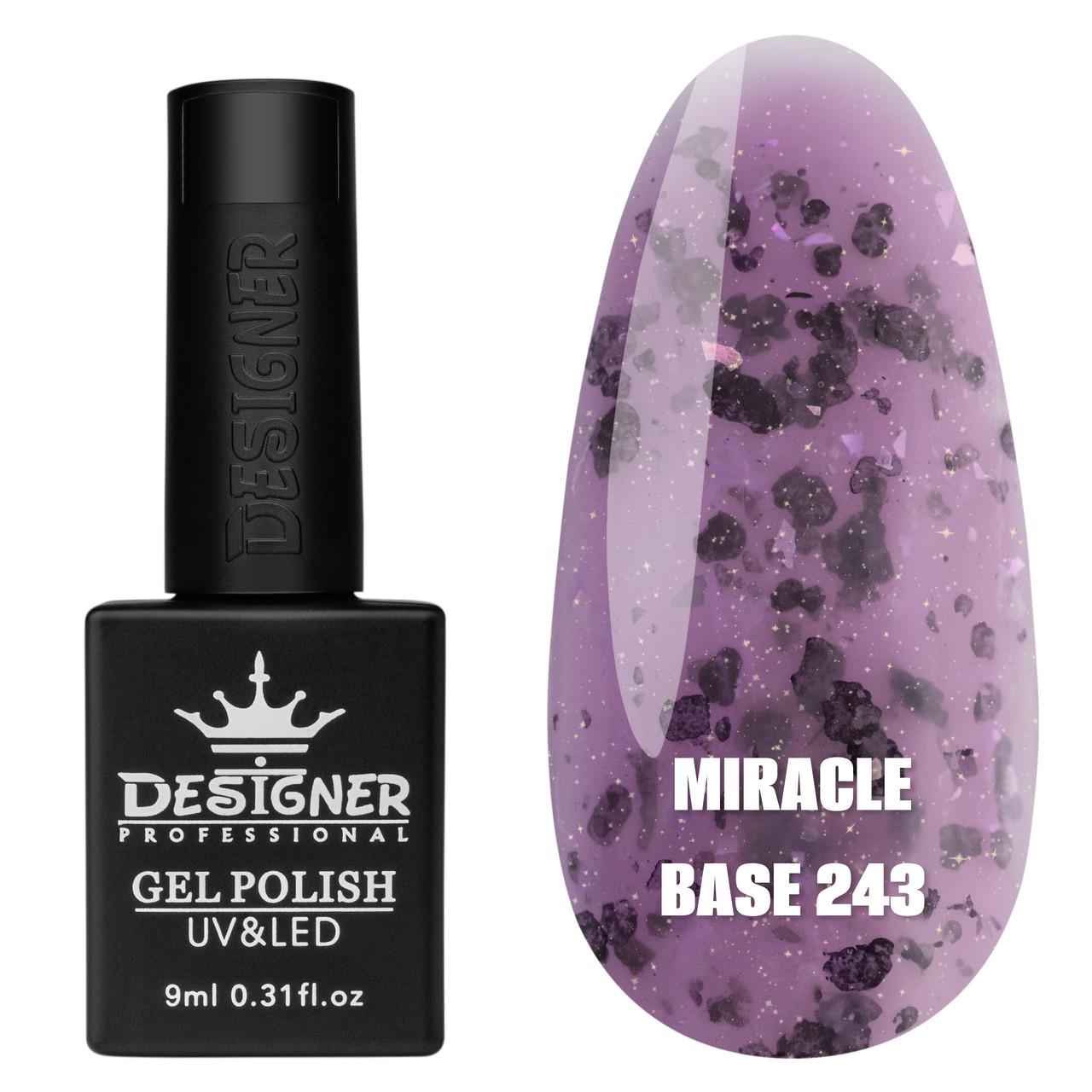 База камуфлирующая цветная Miracle base Дизайнер с хлопьями Юки 9 мл 243