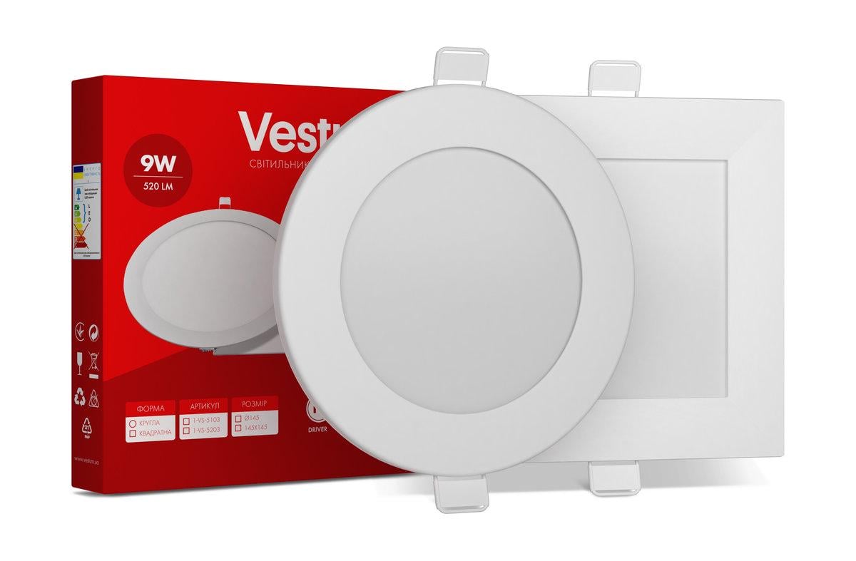 Точечный светильник Vestum 9 Вт 6000К 150х6 мм (1-VS-5108)