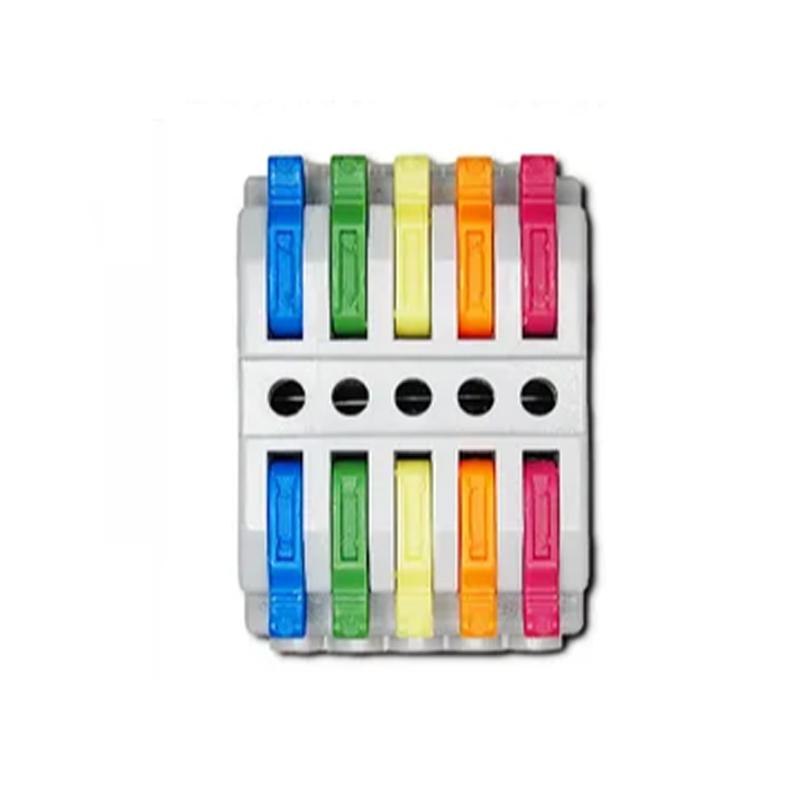 Клемма проходная Tactix 0,08-4 мм2 32А 5х1-5х1 одинарная 41,5х23,6х14,7 мм Разноцветный (CT223-5с)