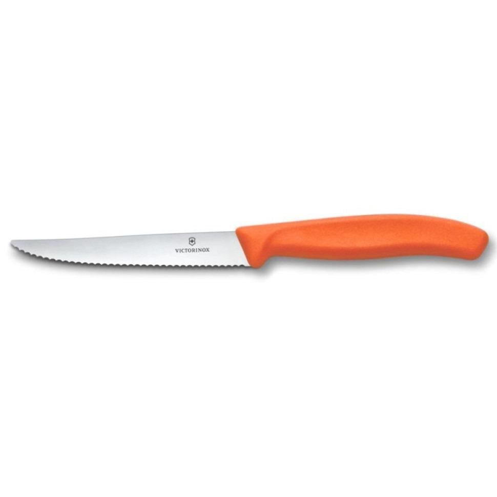 Кухонный нож для стейка и пиццы Victorinox Swiss Classic 11 см сталь Orange (Vx6.7239.C1)
