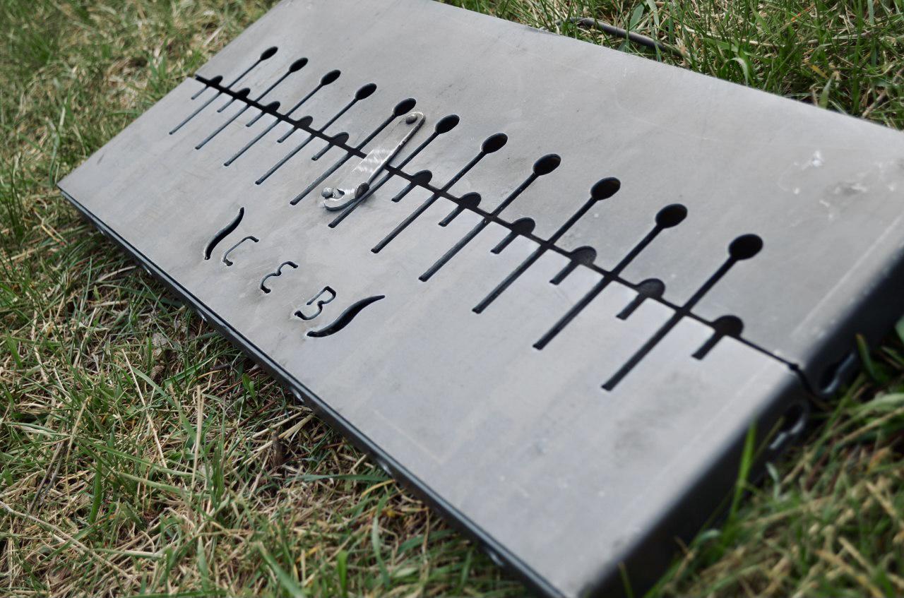 Мангал-валіза на 12 шампурів 3 мм (0009) - фото 2 Мангал-валіза на 12 шампурів 3 мм (0009) - фото 2