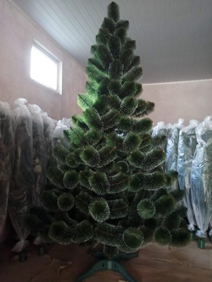 Штучна сосна з ПВХ та підставкою 2,3 м Темно-зелений/Білий (NYT15255)