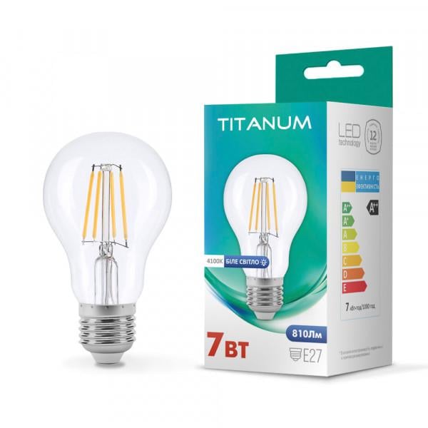 Led лампа Titanum Filament A60 7 W E27 4100 K (25522)