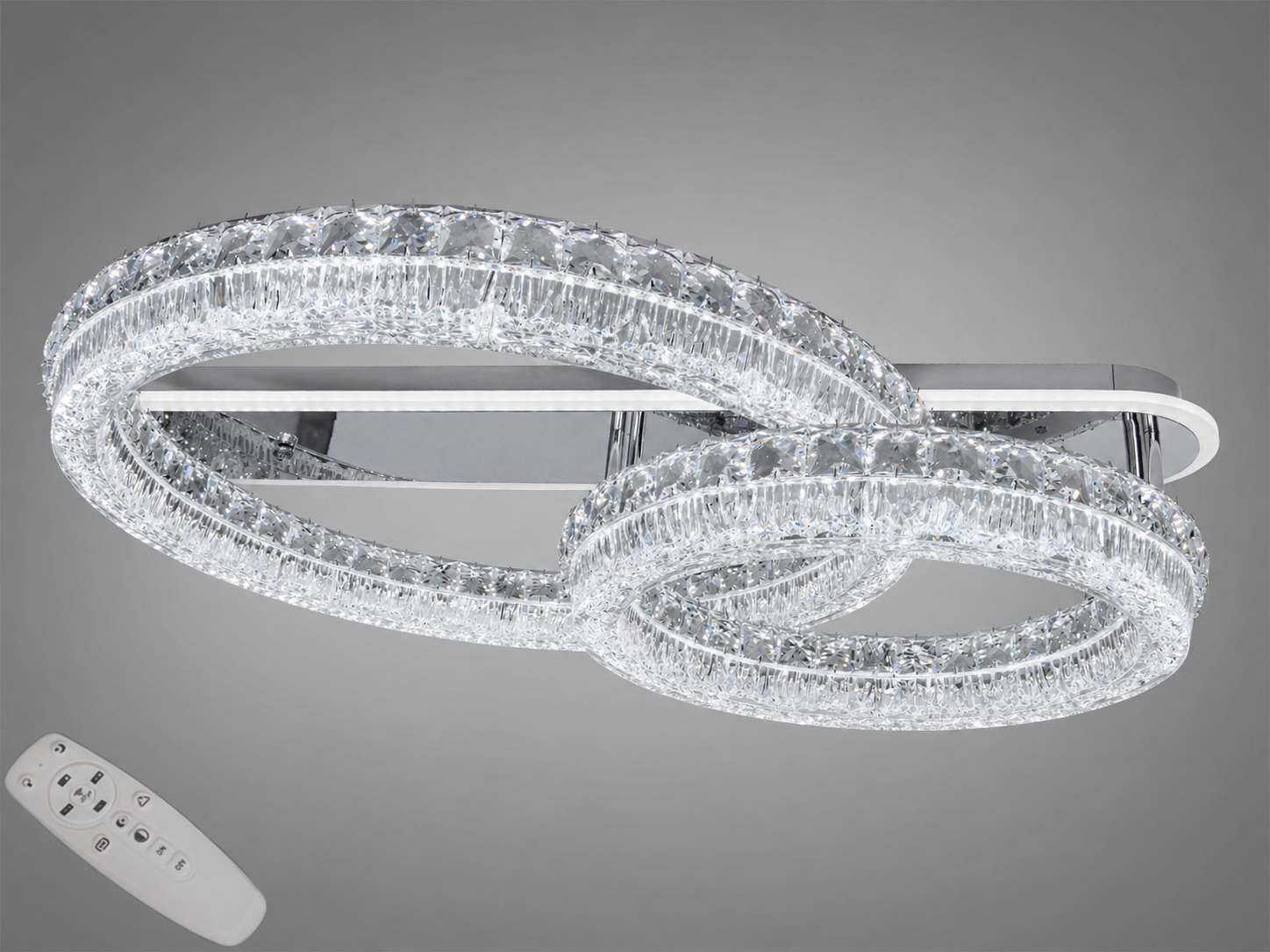 Люстра потолочная хрустальная MX6027/600/400HR 180W пульт LED хром (33134168)