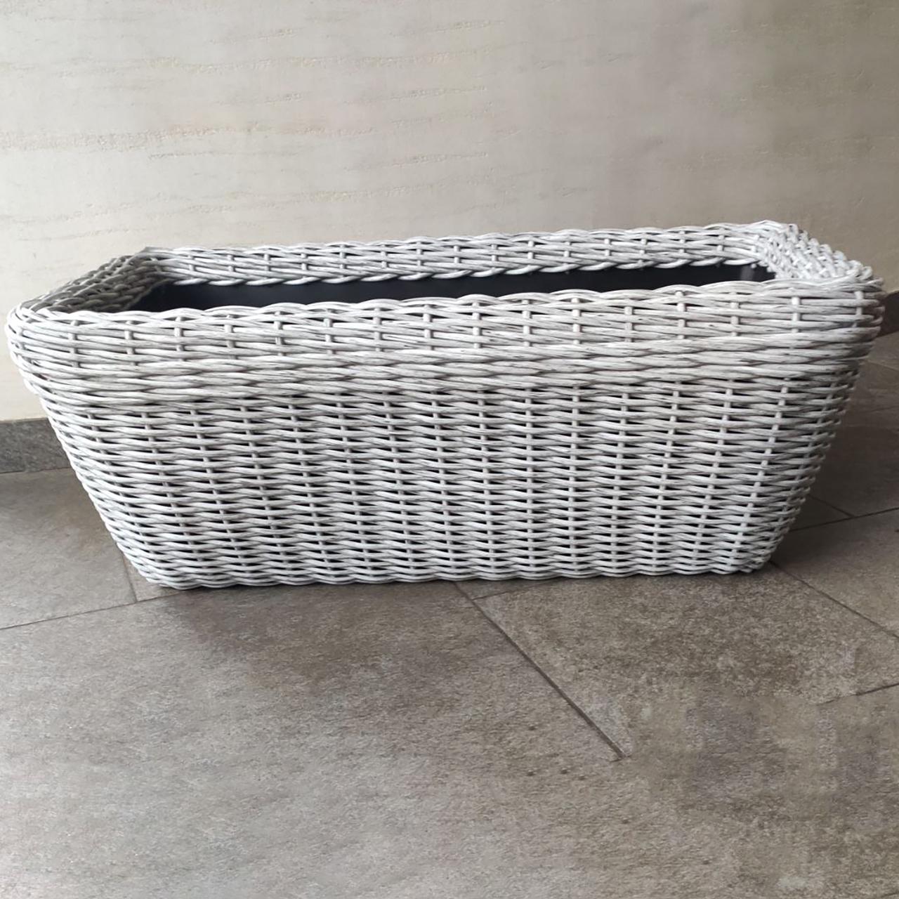 Кашпо прямокутне для рослин та квітів з штучного ротангу/ручної роботи 45 л Біла береза (12354554) - фото 3 Кашпо прямокутне для рослин та квітів з штучного ротангу/ручної роботи 45 л Біла береза (12354554) - фото 3