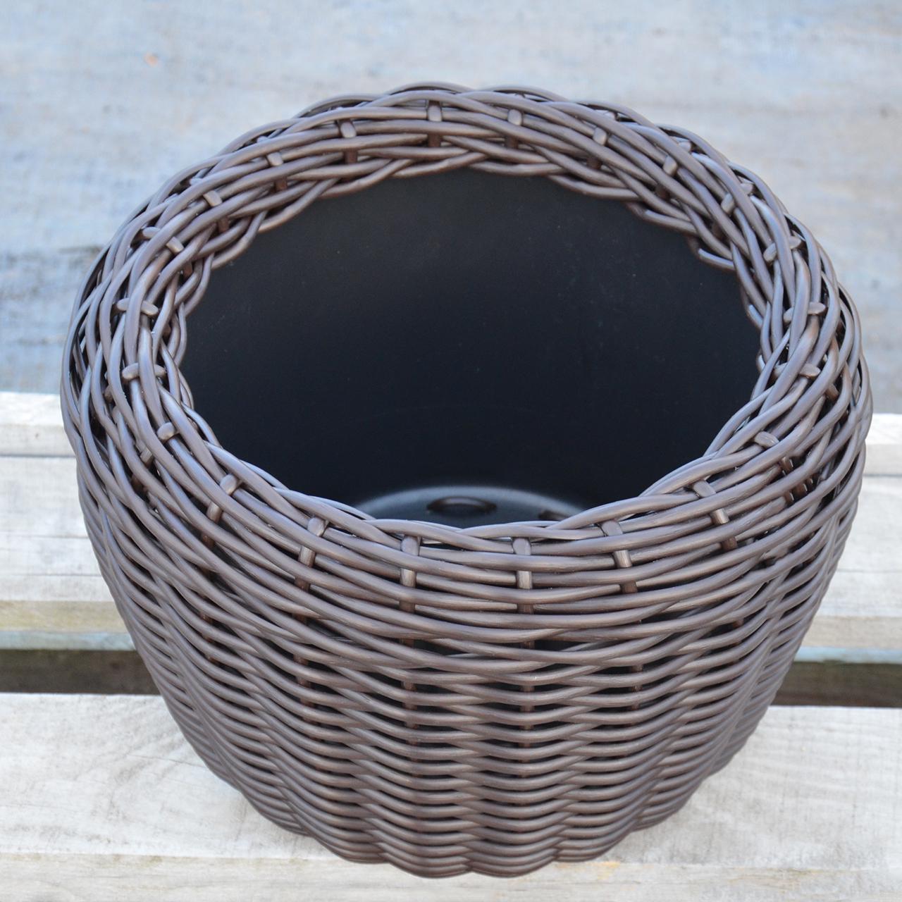 Кашпо для рослин з штучного ротангу 12 л Венге (11717091) - фото 4 Кашпо для рослин з штучного ротангу 12 л Венге (11717091) - фото 4