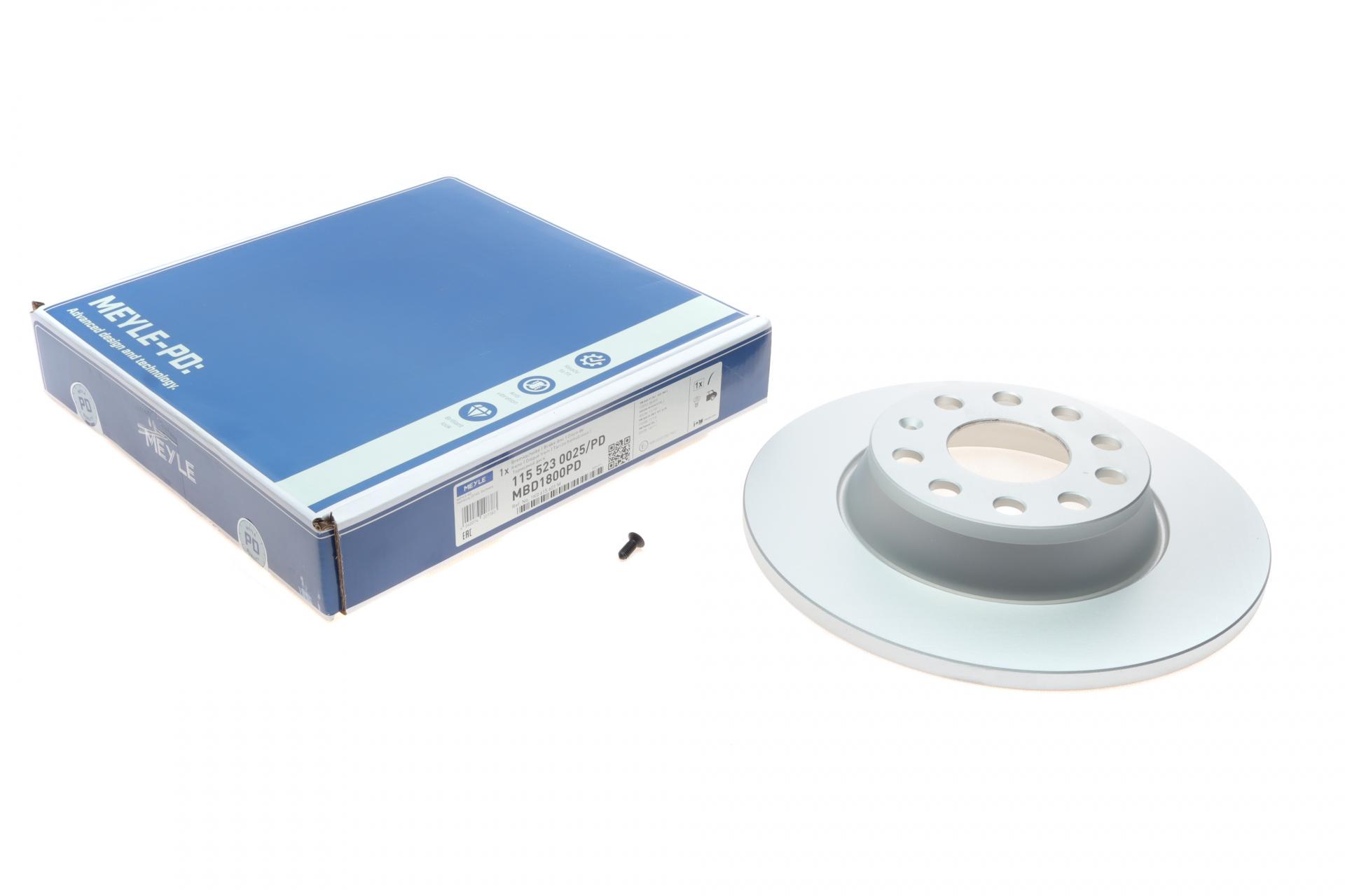 Диск гальмівний задній Meyle для Audi A3/VW Golf/Passat 04-14 286x12 мм (115 523 0025/PD)