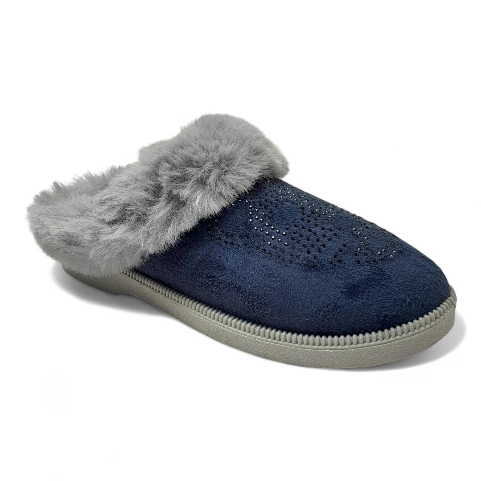 Домашние тапочки женские теплые Progress р. 38 24 см Синий (2786457717) - фото 3