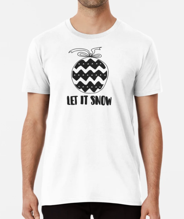 Футболка мужская новогодняя Stedman с принтом Let it snow Новый год S Белый (НГ9-7)