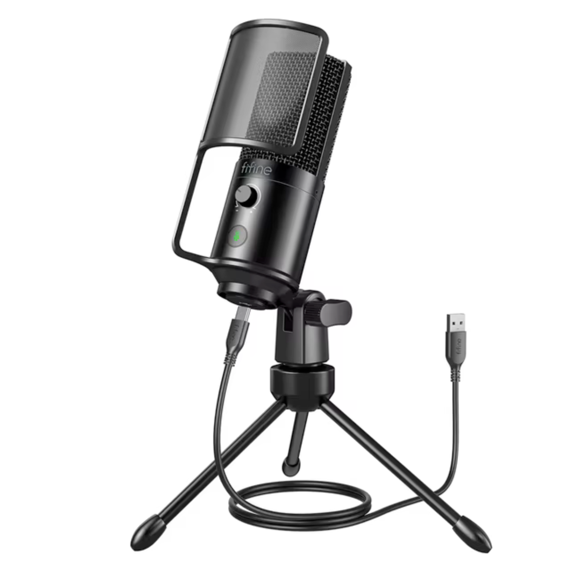 Микрофон игровой FIFINE конденсаторный с поп-фильтром K669 Pro1 с RGB подсветкой (23707232)