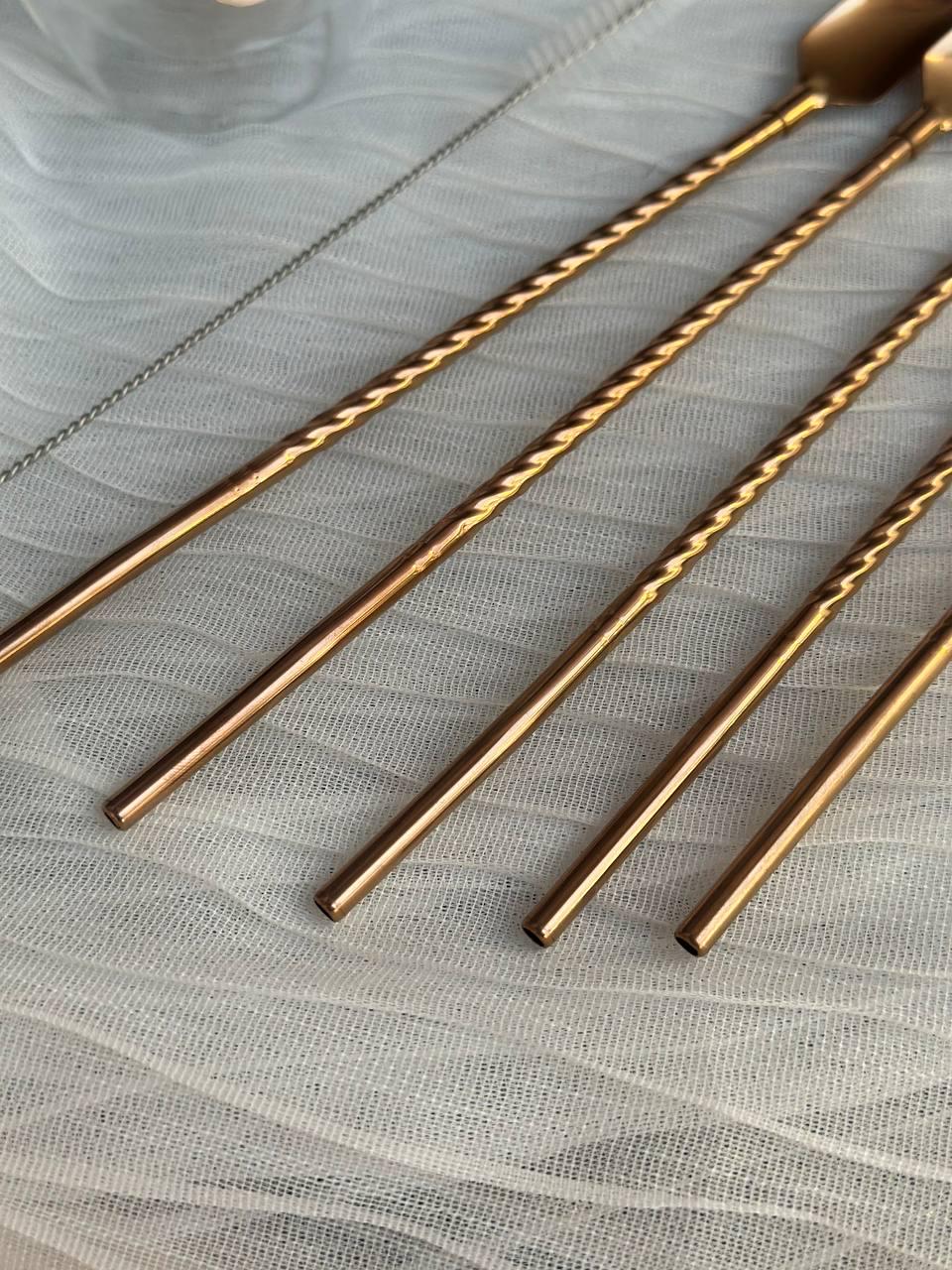 Набор соломинок-ложек многоразовых Yiwu HP-20-20 из нержавеющей стали 6 шт. Бронзовый (25253209) - фото 3 Набор соломинок-ложек многоразовых Yiwu HP-20-20 из нержавеющей стали 6 шт. Бронзовый (25253209) - фото 3